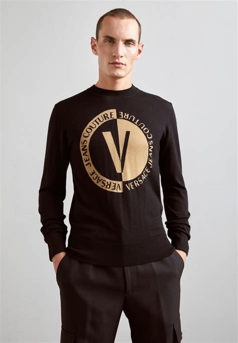 versace jeans couture logo strickpullover|farfetch versace jeans.